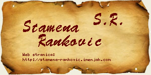Stamena Ranković vizit kartica